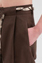 Women's Linen Fabric Design with Detachable Belt and Wide Leg Pants - 8