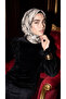 وشاح كريستال بنمط رخامي أسود