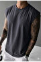 Men's Zero Sleeve (Plain Unprinted) Sleeveless Sports Athlete Tank Top