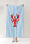 Striped Lobster Marine Beach Towel - Mediterranean Style Blue White Pool Sea Bath Beach Coverlet - 4