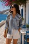 Striped Shirt with Scallop Detail on the Back - 2