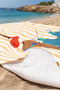 Children's Beach Towel with Cute Animal Figures - Orange Striped Safari Quick-Dry Microfiber Towel - 3