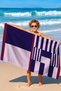 Geometric Striped Beach Towel - Minimalist Purple Pink Pool Sea Bath Quick Dry Beach Cover-Up - 7