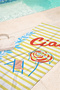 Striped Summer Ciao Beach Towel - Tropical Yellow Blue Pool Sea Bath Quick Dry Beach Cover - 7