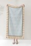 Stylish Beach Towel Coverlet with Stripes and Floral Design - Mediterranean Bohemian Light Blue Quick-Dry Microfiber Towel Coverlet - 4
