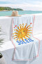 Sun-Themed Bohemian Italian Patterned Beach Towel - Yellow Blue Soleil Pool Sea Beach Coverlet - 4