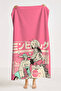 Anime Motorcycle Scooter Girl Beach Towel - Pink Japanese Pop Art Quick Dry Microfiber Towel Coverlet - 4