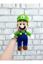 Imported Velvet Fabric Super Mario Luigi Plush Toy 27 cm Sleeping Playmate Medium Size Green