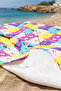 Colorful Kids Beach Towel with Cat Figure - Fun Modern Girls' Quick-Dry Microfiber Towel - 5