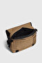 Sr-011 Unisex Canvas Messenger Bag with Strap Shoulder Bag School Bag Gusseted Crossbody Bag Beige - 5