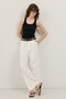 Ecru Wide Leg Pleated Trousers - 2