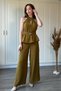Oil Green Gold Accessory Detailed Flounce Jumpsuit - 8