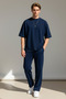 Men's Oversize Basic T-Shirt and Sweatpants Comfortable Fit Top and Bottom Set - 4