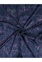 Linear Floral Pattern Scarf Navy Blue-Pink - 2