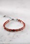 Red Jasper and Hematite Natural Stone Men's Steel Bracelet - 2