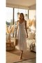 Women's Mink Layered Embroidered Scallop Detailed Vintage Bohemian Midi Dress - 4