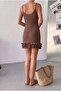 Openwork Ruffle Mini Strap Beach Summer Women's Dress - 2