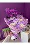 11-Piece Lilac White Satin Rose Bouquet with Ribbon, Non-Fading Flower, Gift Bouquet for Lover & Mother - 2