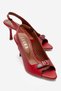 Genuine Leather Agnes Women's Buckle Detail Red Heeled Sandals - 4