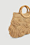 Floral Detailed Straw Bag with Wooden Accessories - Beige - 4