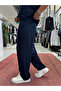 Navy Blue Basic Modal Fabric Pipe Leg Sweatpants Rsp - 4