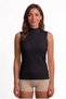 Women's Bamboo High Neck Tank Top Soft Textured Breathable Shiny Fabric White Tank Top