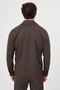 Striped Slim Fit Shirt Collar Zippered Men's Coat Pants Brown - 17167.26Y - 5