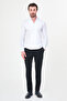 Straight Slim Fit High Collar Long Sleeve Men's Shirt White - 27151.26Y - 3