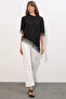 Women's Lace Detailed Oversize Blouse 40002 - Black - 2