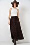 Women's Patterned Brown Skirt