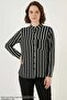 Women's Striped Viscose Black Shirt - 5