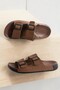 Comfortable Men's Leather (Synthetic) Orthopedic Soft Sole Stitched Stylish Home and Outdoor Men's Slippers - 7