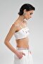 Women's Crop Bustier with Handcrafted Detail on the Front and Strap Design - 3