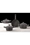 Primera Luxury Granitec 7 Piece Non-Stick Cookware Set With Glass Lids, Induction Bottom, Deep Pots, Low Pot & Fry Pan, PFOA Free, Dark Grey - 2