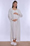 Maternity Nightgown Set with Nursing Features and Robe Effortt - Ecru - 2