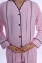 Soft Textured Cotton Maternity Pajama Set with Dressing Gown Effortt - Pink - 7