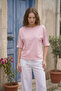 Women's Short Sleeve Blouse with Staple Detail on the Shoulder - 5
