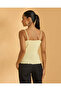 Women Yellow Lace Trim Vest - 3