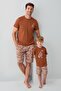 Premium Men's Cool Summer Comfortable Fit 100% Cotton Short Sleeve Family Pajama Set with Shorts - 2