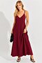 Burgundy Strappy Casual Maxi Dress