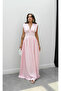 V-Neck Zero Sleeve Modal Waist Fitted Maxi Dress - 3