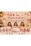 Welcome Baby Pink Baby Party Decoration Set - Door Decoration, Banner, Ceiling Pendant, and Cupcake Figurine Birthday Set - 6