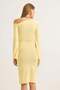 Lycra Soft Flounce Sleeve Stylish Dress Yellow - 4
