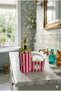 Bird Motif Gold Detailed Striped Porcelain Liquid Soap Dispenser + Dish Sponge + Sponge Holder Set – 500 ml – 20 X 15 X 7 cm - 7