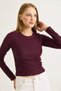 Women's Ottoman Crew Neck Stone-Embellished Blouse Burgundy - 5