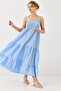 Gipeli Strappy Women's Long Dress Blue - 3