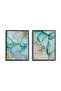 Ocean Jasper Set of 2 Abstract Wall Art | Framed Canvas Print with Gold Foil Embossed | Luxury Modern Decor for Living Room, Bedroom, Office & Gift - 2