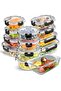 Glass Meal Prep Containers (12 pcs Mixed) with Lids - Portion Control, Airtight, Bento Box - Green