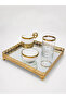 Traditional Detailed Groom's Coffee Promise Tray Mirrored Turkish Delight Cup Set - 3