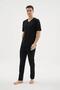 Kly 26407 Men's 100% Cotton V-Neck Half-Sleeved Plus Size Pajama Set - 3